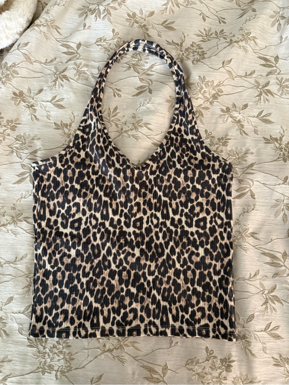 American Eagle Outfitters Leopard Print Halter Camisole - Black & Brown